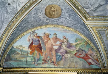 Lunette retratando Perseus matando a Medusa, do &39;Camerino&39;, 1596